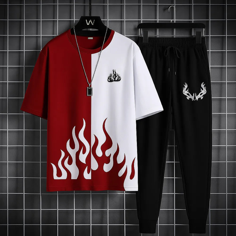 New trendy fired printed black / white & more different color`s premium quality tracksuit for men and boys
