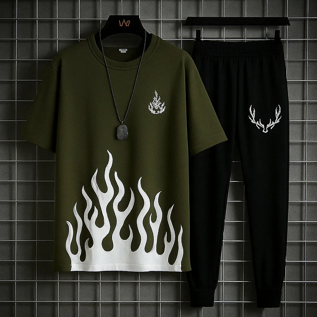 New trendy fired printed black / white & more different color`s premium quality tracksuit for men and boys