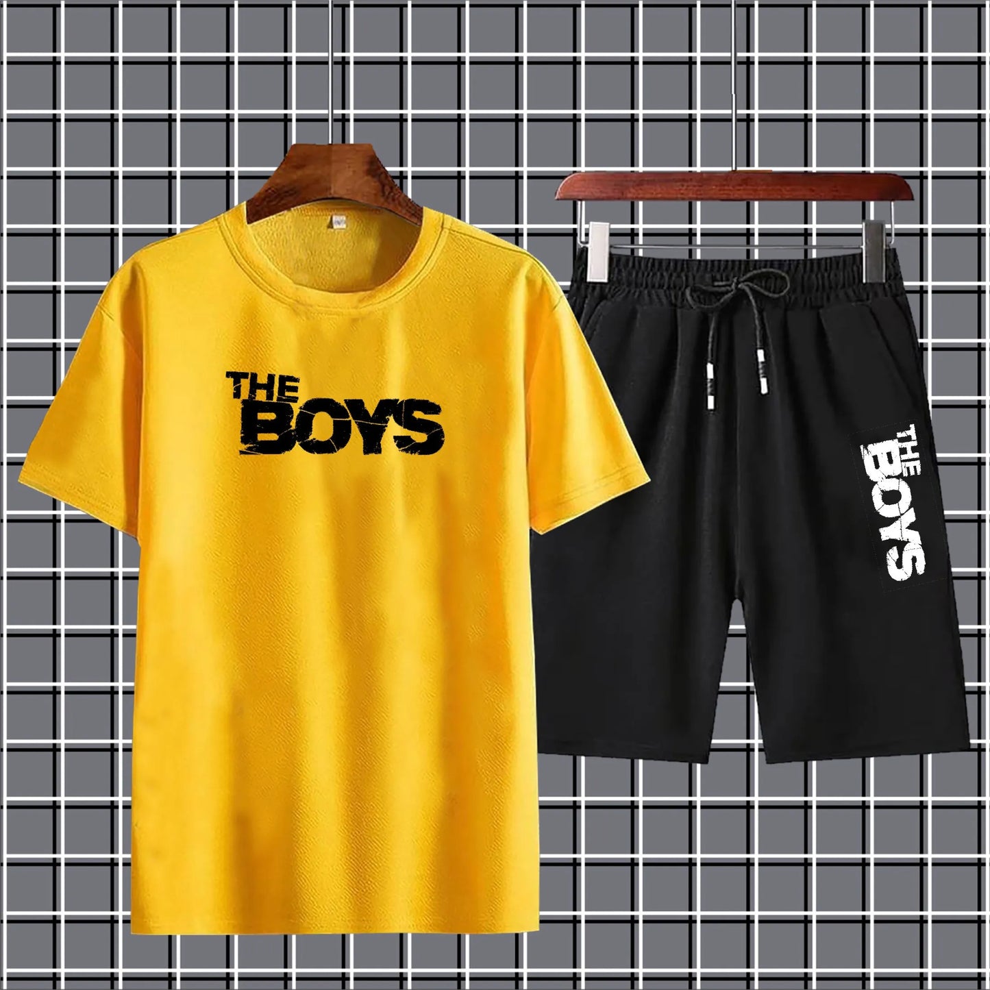 The boys printed tshirt+trouser tracksuit for men&boys-black