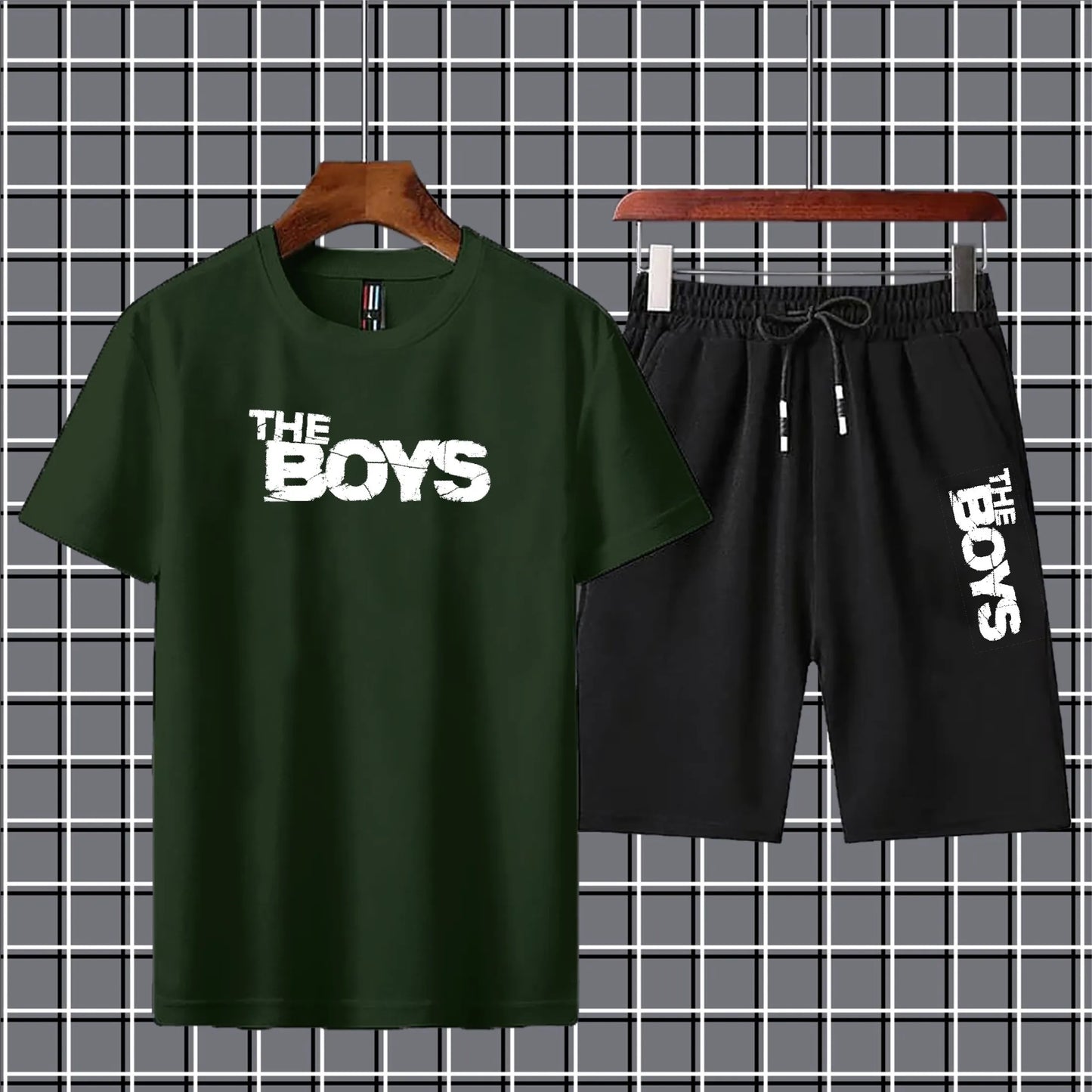 The boys printed tshirt+trouser tracksuit for men&boys-black