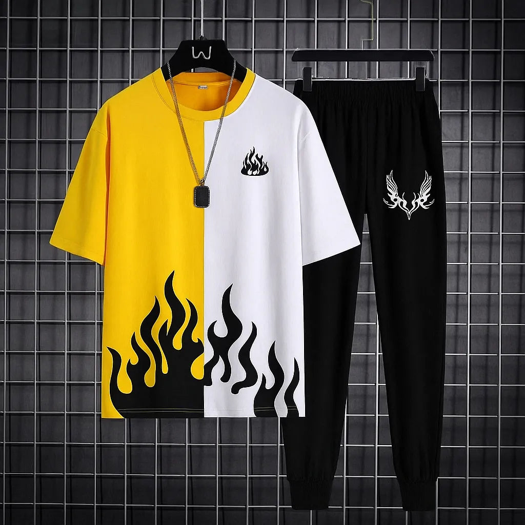 New trendy fired printed black / white & more different color`s premium quality tracksuit for men and boys