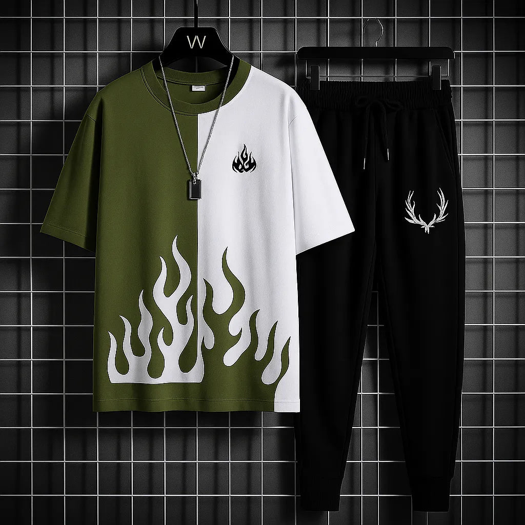 New trendy fired printed black / white & more different color`s premium quality tracksuit for men and boys