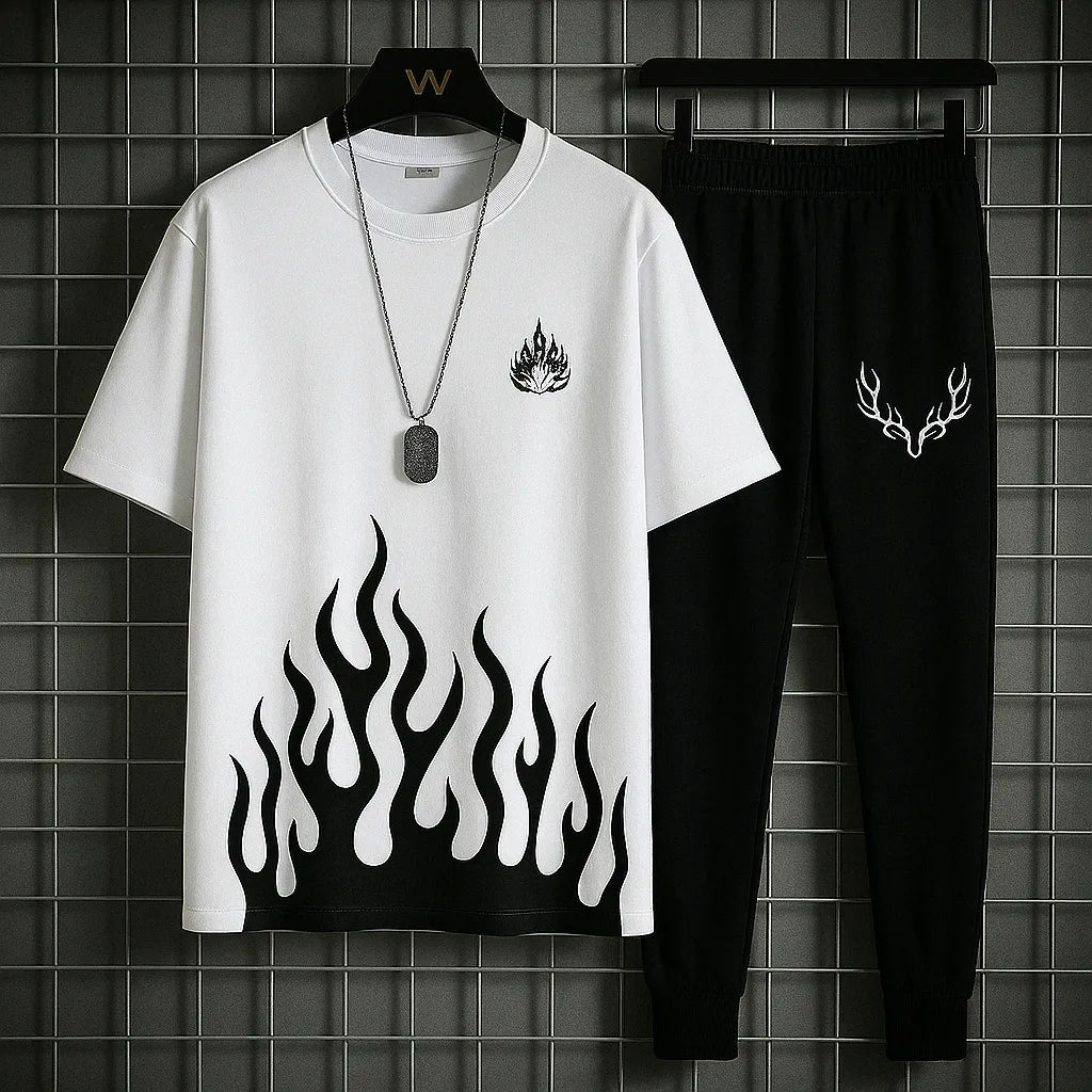 New trendy fired printed black / white & more different color`s premium quality tracksuit for men and boys