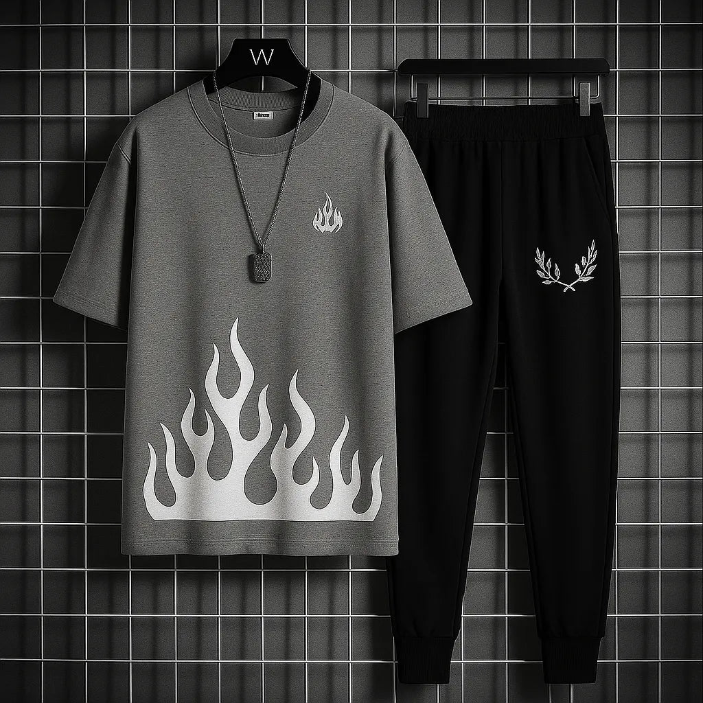 New trendy fired printed black / white & more different color`s premium quality tracksuit for men and boys