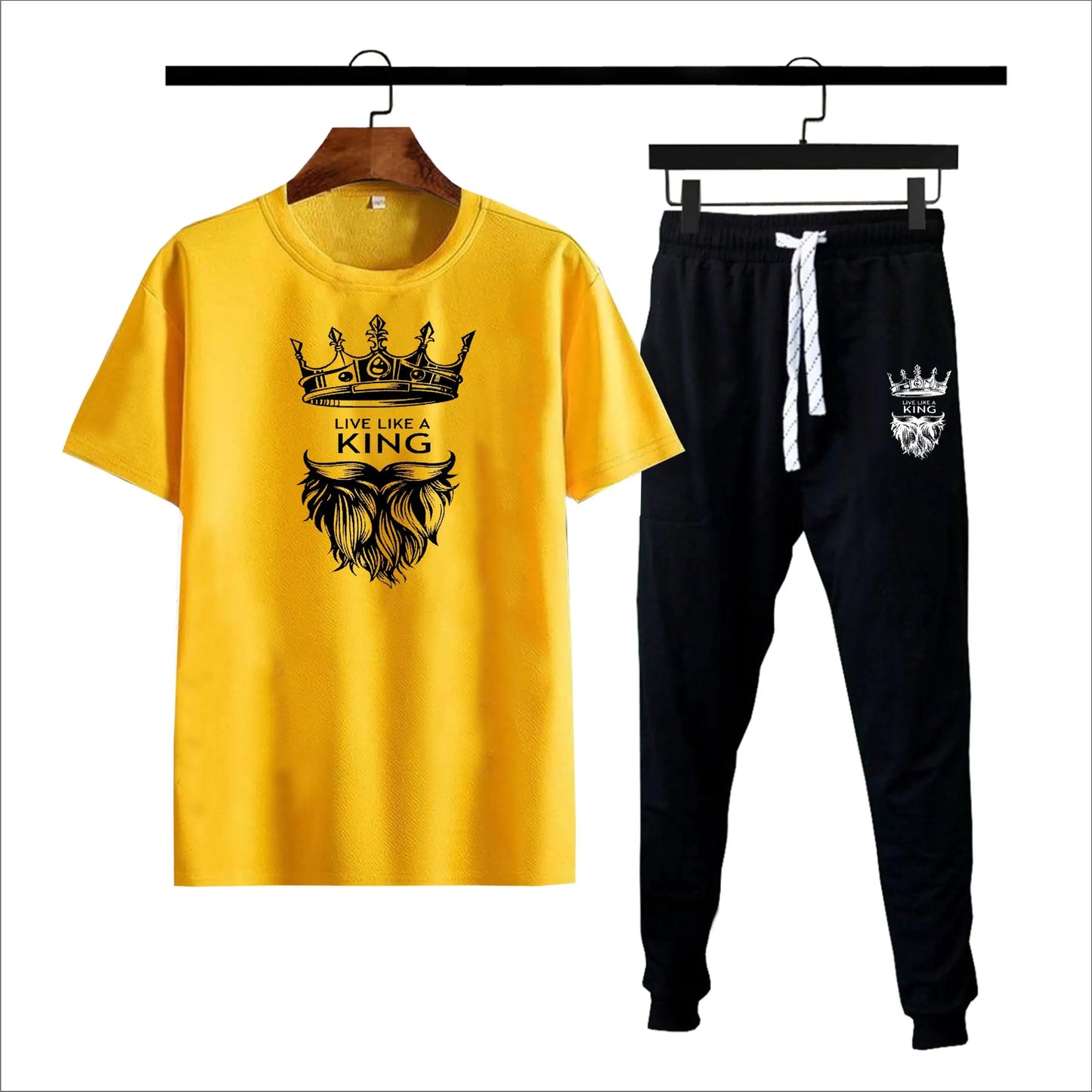 king printed summer trackuit trouser & t-shirt for men and boys