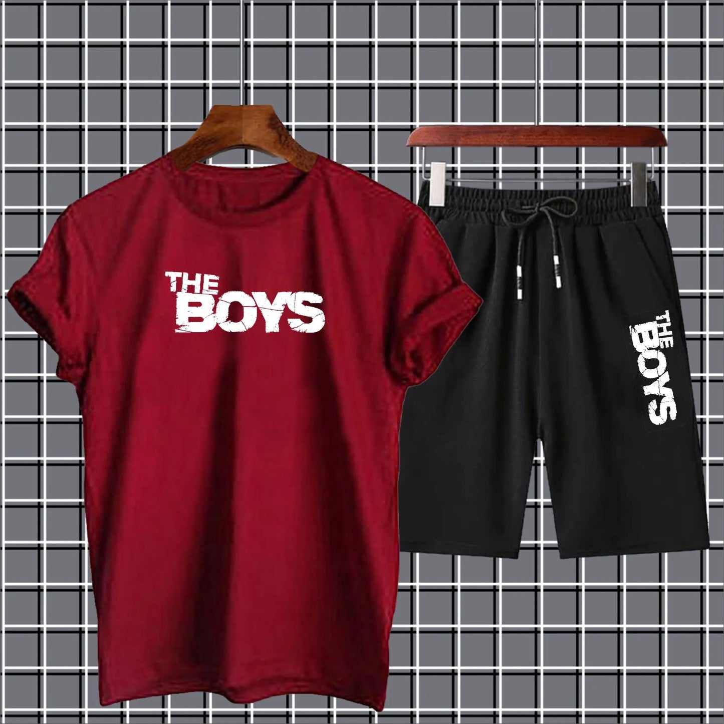 The boys printed tshirt+trouser tracksuit for men&boys-black