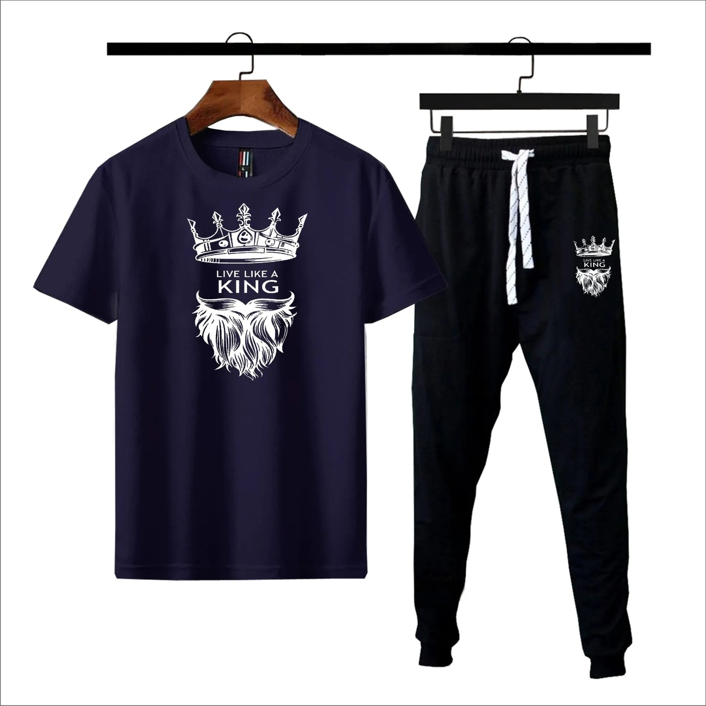 king printed summer trackuit trouser & t-shirt for men and boys
