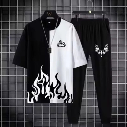 New trendy fired printed black / white & more different color`s premium quality tracksuit for men and boys